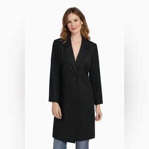 Vintage Mary McFadden Black Tailored Long Blazer Coat Minimalist Designer